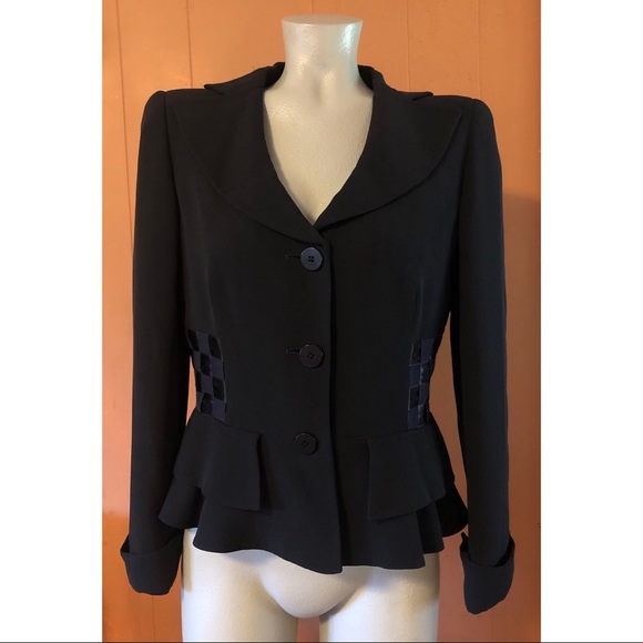 Armani Collezioni Black Peplum Blazer, 8 - Picture 2 of 14